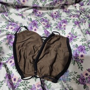 Women’s Brown Reusable Face Mask with Black Trim